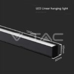 V-TAC VT-10468 40W LED Linear Hanging Suspension Light : Up & Down System 3IN1 Black Body