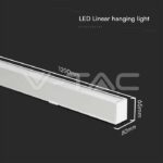 V-TAC VT-10469 40W LED Linear Hanging Suspension Light : Up & Down System 3IN1 White Body