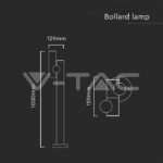 V-TAC VT-10475 2x2.6W Наземен Спот 1м. Черен 3000К IP44