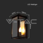 V-TAC VT-10561 E14 Outdoor Lamp Holder (W200*D168*H350мм) Черно Тяло IP65