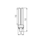 Kanlux 10661 Неинтегрирана компактна флуоресцентна лампа T2U G24d 18W 4000K