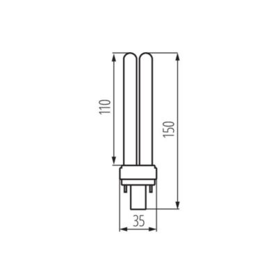 Kanlux 10661 Неинтегрирана компактна флуоресцентна лампа T2U G24d 18W 4000K