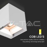 V-TAC VT-11886 9W COB LED Соларна Стенна Батерия 1x2600mAh 16ч. 3000K Бяло Тяло IP65