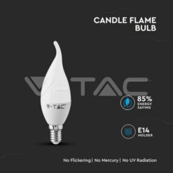 V-TAC VT-119 LED Крушка SAMSUNG Чип 5.5W E14 Кендъл Пламък 6400K