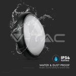 V-TAC VT-1350 12W LED Плафон Овално Тяло Външен Монтаж Черно Тяло IP54 Топло Бяла Светлина