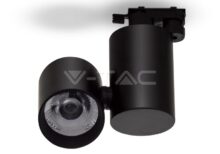 V-TAC VT-1303 15W LED Прожектор Релсов Монтаж Черно Тяло Бяла Светлина