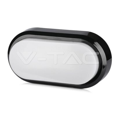 V-TAC VT-1308 8W LED Плафон Правоъгълен Овал Черно Тяло Топло Бяла Светлина IP54