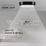 V-TAC VT-1310 8W LED Плафон Правоъгълен Овал Черно Тяло Бяла Светлина IP54