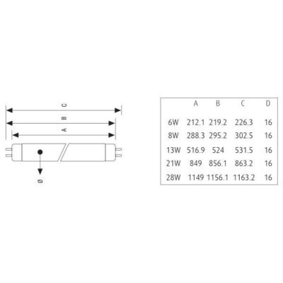 Vito 1310010 T5 FTC 6500K IP20 6W G5 220V