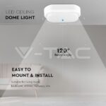 V-TAC VT-1311 8W LED Плафон Правоъгълен Овал Бяло Тяло Топло Бяла Светлина IP54