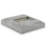 V-TAC VT-1325 2W LED   за Стъпала Сиво Тяло Квадрат Топло Бяла Светлина