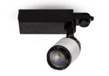 V-TAC VT-1334 10W LED Прожектор Релсов Монтаж Черно/Бяло Тяло Бяла Светлина