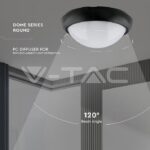 V-TAC VT-1349 12W LED Плафон Черно Тяло Топло Бяла Светлина IP65