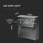 V-TAC VT-1398 3W LED   за Стъпала Черно Тяло Квадрат Топло Бяла Светлина