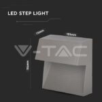 V-TAC VT-1400 3W LED   за Стъпала Сиво Тяло Квадрат Топло Бяла Светлина