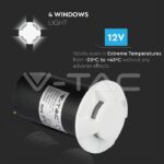 V-TAC VT-1471 1W LED Осветител за Стъпала Бял Четирипосочен 6500K