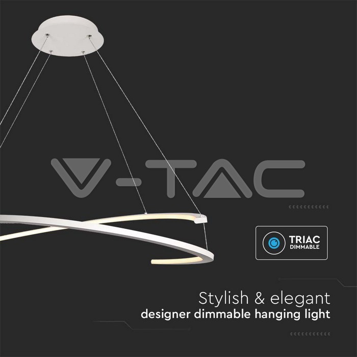 V-TAC VT-14986 LED Осветител 48W Висящ 800x1200мм Димиращ Бял 3000К