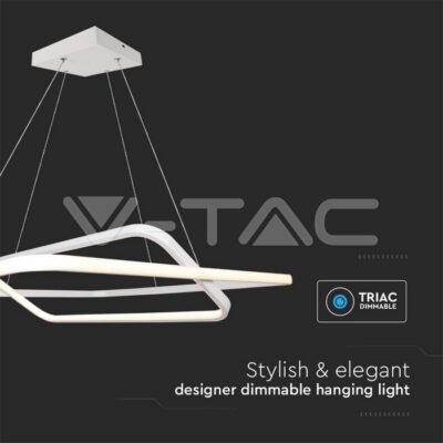 V-TAC VT-14989 LED Осветител 50W Висящ 600x600x1200мм Димиращ Бял 4000К