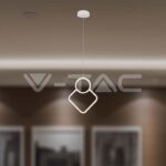 V-TAC VT-15338 LED Осветител 12W Висящ Геометрик 280 x 1800мм Бял 4000К