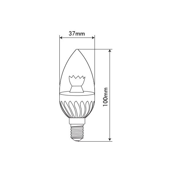 Vito 1512480 MICROSTAR-2 C37 CLEAR 2700K IP20 6W E14 220V