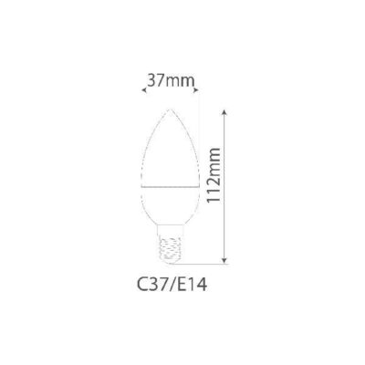 VITO 1515010 ЛЕД Лампа OPTILED+ CANDLE C37 E14 6.5W 520Lm Ключ Димируема 4000K