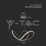 V-TAC VT-15340 LED Осветител 49W Висящ 70*20CM Черно Тяло 3000K