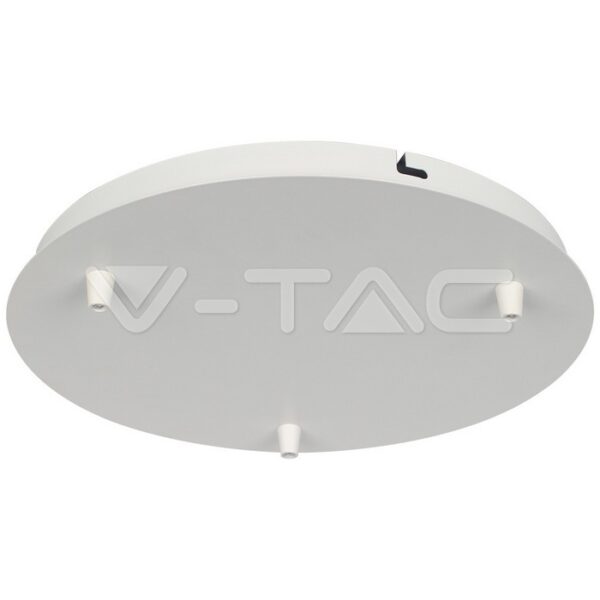 V-TAC VT-15350 Основа Стомана D300*H25mm 3 Отвора Бял Мат