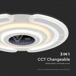 V-TAC VT-15358 95W LED Осветител За Таван (52*5CM) CCT: 3000K+6000K Димираща + Дистанционно