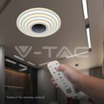 V-TAC VT-15359 125W LED Осветител За Таван (D50*7CM) CCT: 3000K+6000K Димираща + Дистанционно