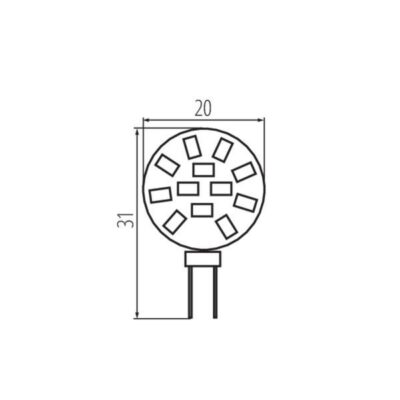 Kanlux 18502 ЛЕД Лампа LED12 G4 12V 1.2W 3000K