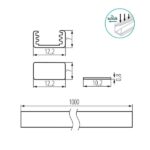 Kanlux 19751 Алуминиев профил за лед ленти 1м PROFILO