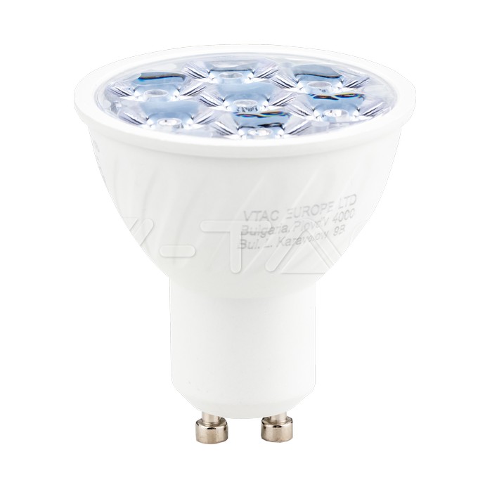 V-TAC VT-20027 LED Крушка SAMSUNG Чип GU10 6W Пластик 10° 4000K