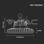 V-TAC VT-20063 LED Камбана SAMSUNG Чип 100W Черно Тяло 120lm/W 4000K