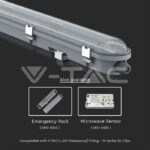 V-TAC VT-20219 LED Влагозащитено Тяло M-Серия 1200мм 36W 4000K Прозрачно Стоманен Клип 120lm/W