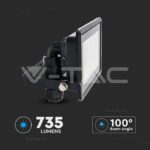 V-TAC VT-20304 10W LED Прожектор SAMSUNG Чип Черно Тяло 3000K