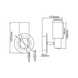 Vito 2100370 Спот за таван DAISY-1 E14 CHROME 40W 220V