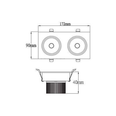 Vito 2101210 Панел с 2 ЛЕД Луни За Вграждане PAN-2 2x5W 6000K IP20 10W 220V