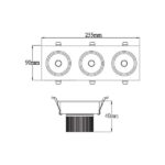 Vito 2101220 Панел с 3 ЛЕД Луни За Вграждане PAN-3 3x5W 6000K IP20 15W 220V