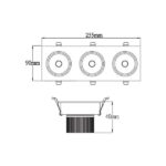Vito 2101221 Панел с 3 ЛЕД Луни За Вграждане PAN-3 3x5W 3000K IP20 15W 220V