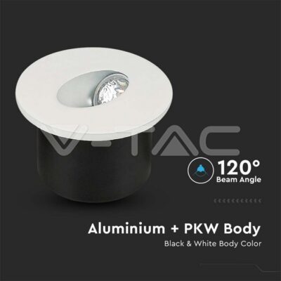 V-TAC VT-211207 3W LED Луна за Стена Кръг 3000К