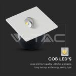 V-TAC VT-211210 3W LED Луна за Стена Квадрат 4000К