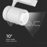 V-TAC VT-211255 35W LED Прожектор Релсов Монтаж Бяло Тяло 3000K