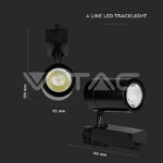 V-TAC VT-211286 35W LED Прожектор Релсов Монтаж Черно Тяло 4000K