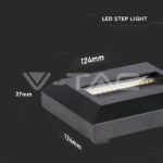 V-TAC VT-211323 2W LED   за Стъпала Черно Тяло Квадрат 3000К