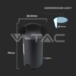 V-TAC VT-211466 1W LED Осветител за Стъпала Черен Двупосочен 3000К