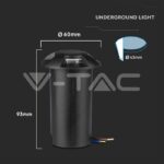 V-TAC VT-211472 1W LED Осветител за Стъпала Черен Четирипосочен 6400К