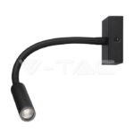 V-TAC VT-211485 3W LED Стенна Лампа Спалня Черна 3000К