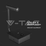 V-TAC VT-211487 3W LED Стенна Лампа Спалня Ключ USB Черна 3000К