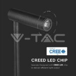 V-TAC VT-211487 3W LED Стенна Лампа Спалня Ключ USB Черна 3000К