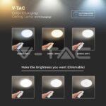 V-TAC VT-2114911 30W 60W 30W LED Дизайнерски Плафон Дистанционно Димиращ Шайба Ф400